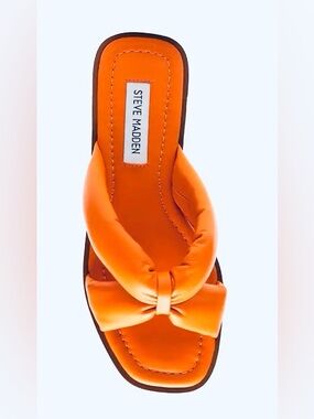 Steve Madden Avianna Crisscross Slide Sandals Orange Leather Size 8.5